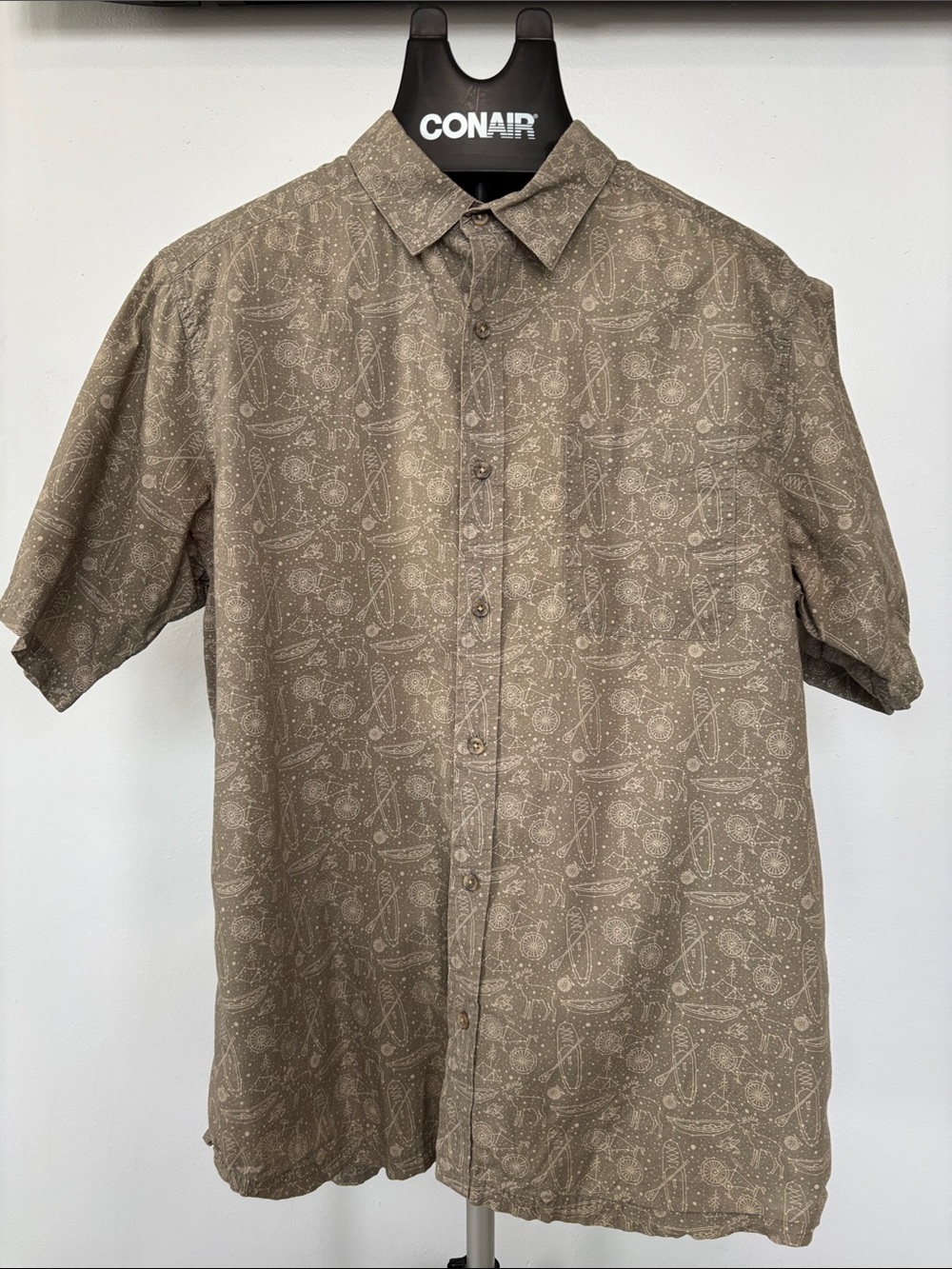 Mountain Khakis Taupe Paisley Short-Sleeve Button-Up Shirt